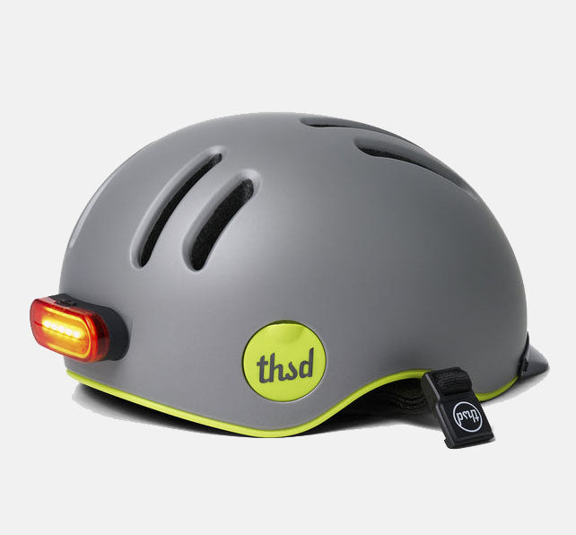 Thousand Chapter MIPS Helmet in Colour Skyline Grey Showing Rear View of Magnetic Light