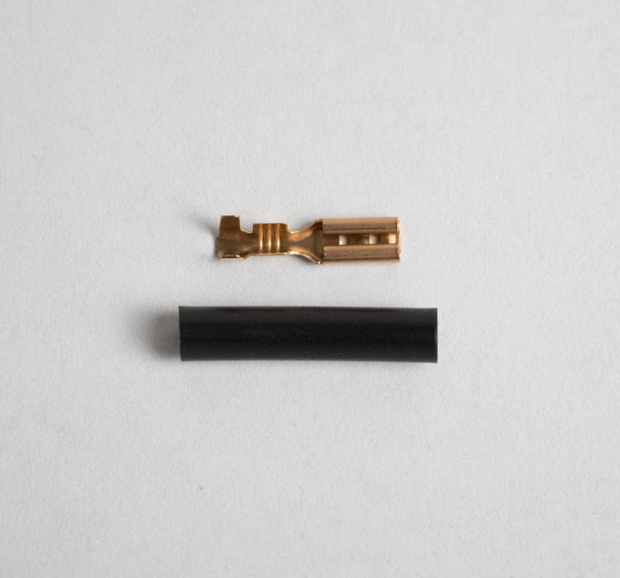Busch & Muller 2.8mm Female Spade Connector with Heat-Shrink for Dynamo Lighting (9298845059)