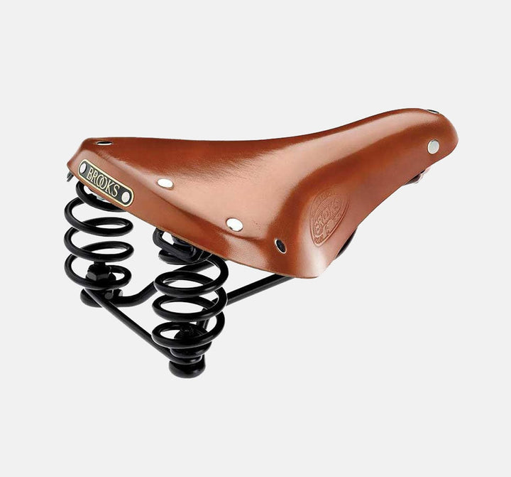 Brooks Flyer S Standard ladies leather bicycle saddle with springs in honey brown  (646069616691)