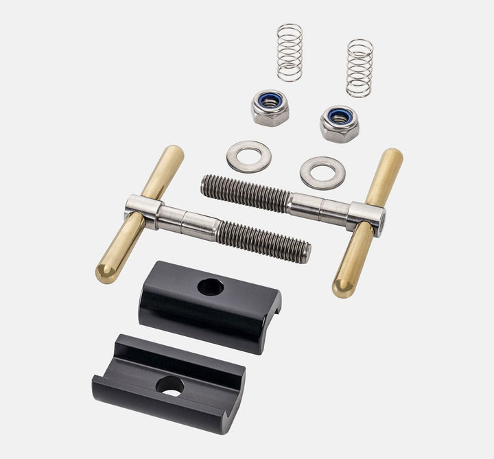 Brompfication Hinge Clamp Set with Black Titanium Plates and Brass Levers (4632337383475)
