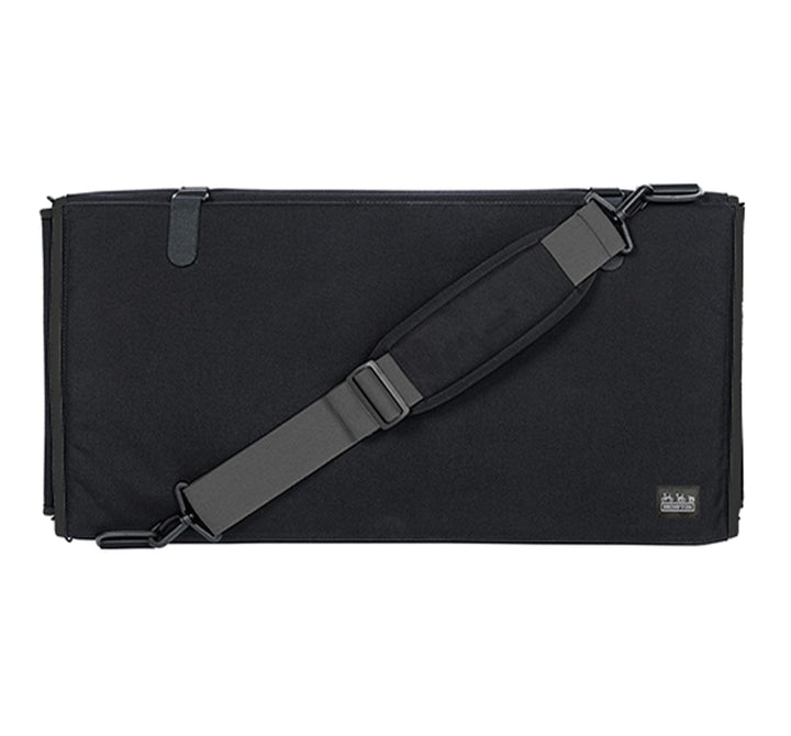 Brompton Padded Travel Bag with 4 Rollers Shown Folded from the Top (5251453955)