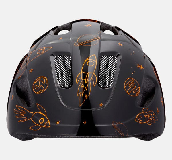Front View of Lazer Pnutz Youth Helmet with Flying Rockets Design (6644977893427)