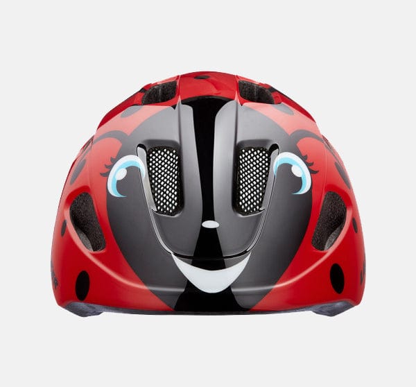 Front View of Lazer Pnutz One Size Childrens Helmet with Ladybug Design (6644977893427)