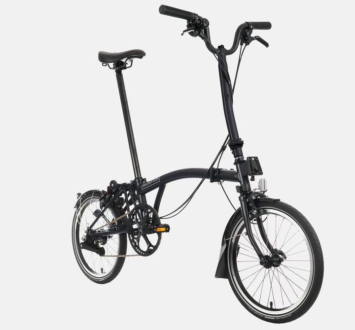 2023 Brompton C Line Explore High Handlebar folding bike in Matte Black