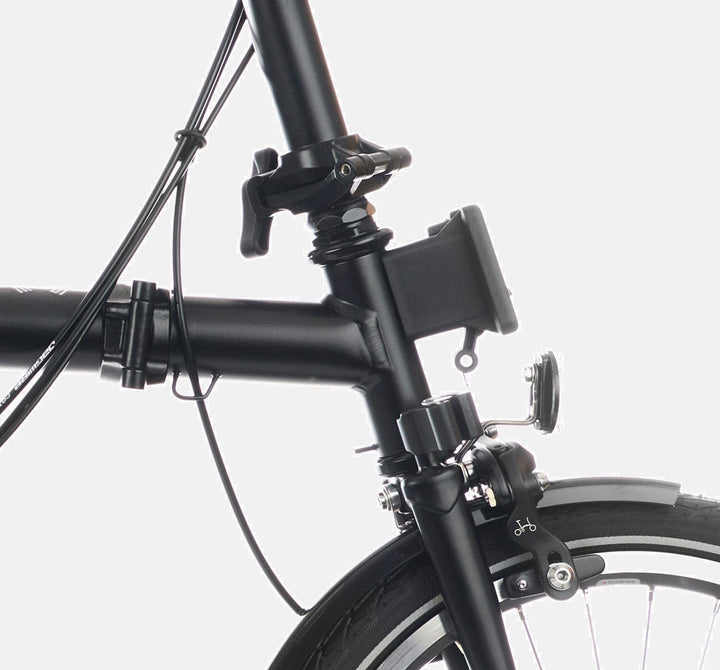 2023 Brompton C Line Explore Low Handlebar 6-speed folding bike in Matt Black - Front Carrier Block