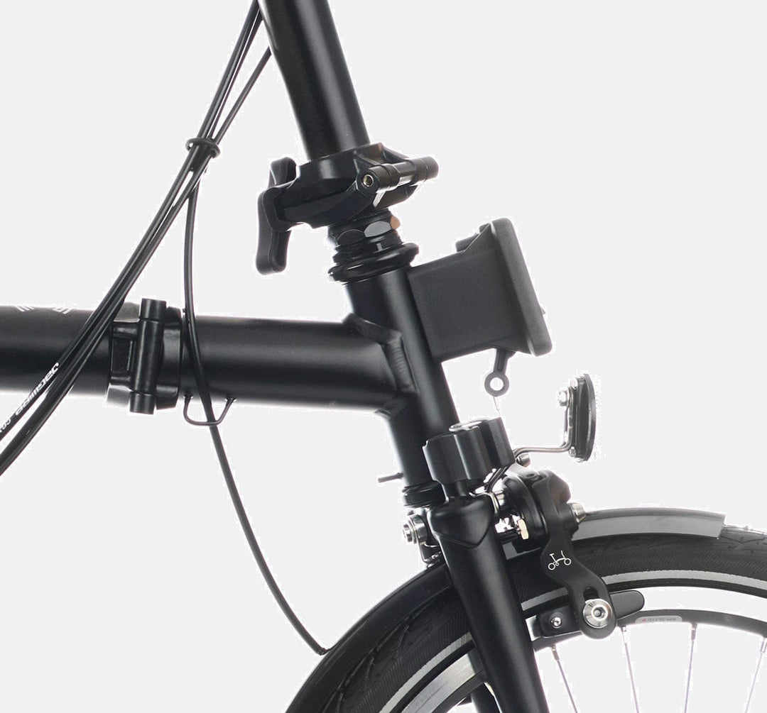 2023 Brompton C Line Urban Mid Handlebar 2-speed folding bike in Black Matt - Front Carrier Block