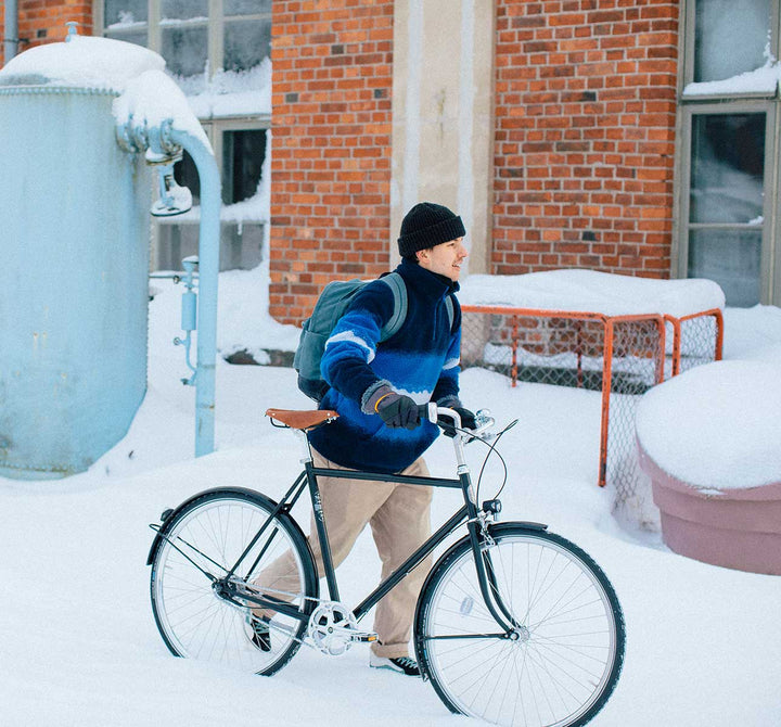 Pelago Bristol Vintage 3-Speed City Bike - Winter and All Season - Black in Snow (6617633325107)