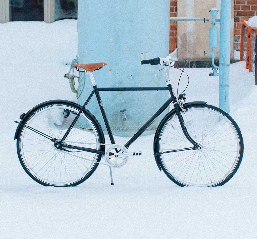 Pelago Bristol Vintage 3-Speed City Bike - Winter and All Season - Black in SNow (6617633325107)