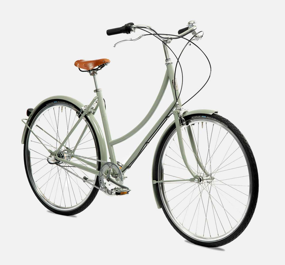 Pelago Brooklyn 3 Speed Step Thru Vintage City Bike for Winter - Helene Grey (6617504645171)