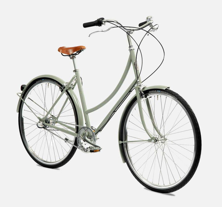 Pelago Brooklyn 3 Speed Step Thru Vintage City Bike for Winter - Helene Grey (6617504645171)