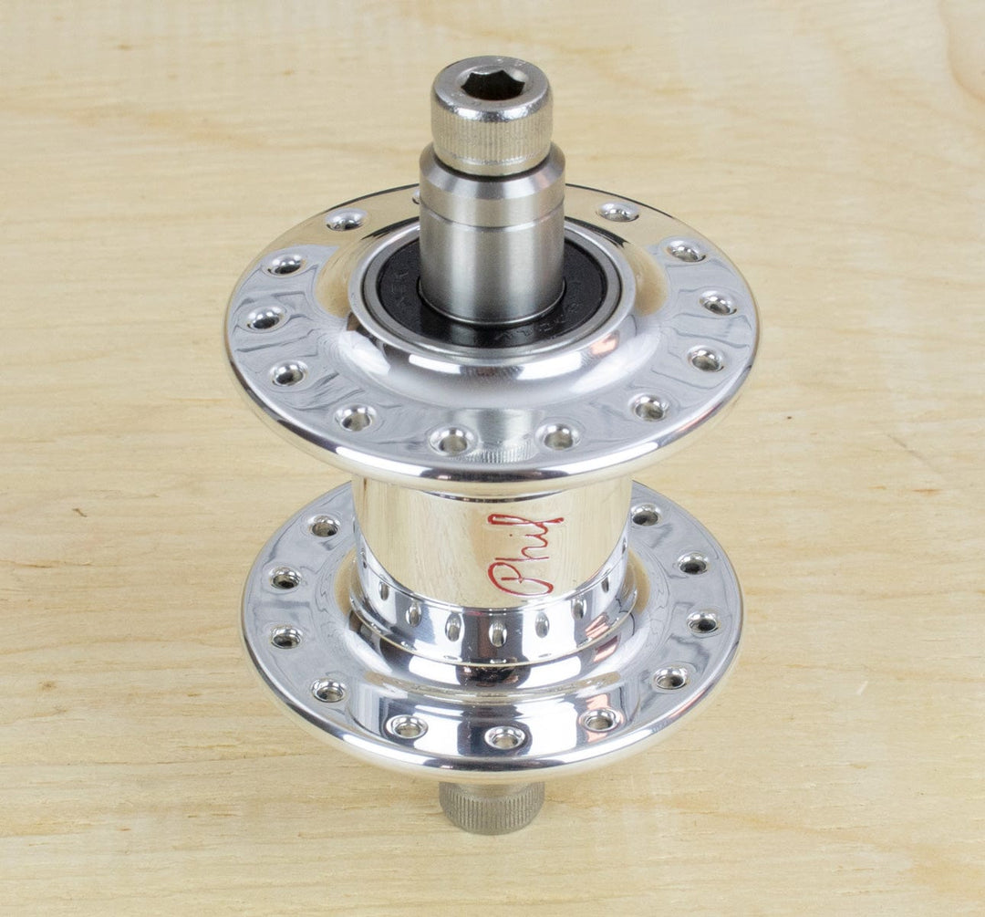 Phil Wood Brompton Front Hub with Carbonyte Bearings - Polished (1391570812979)