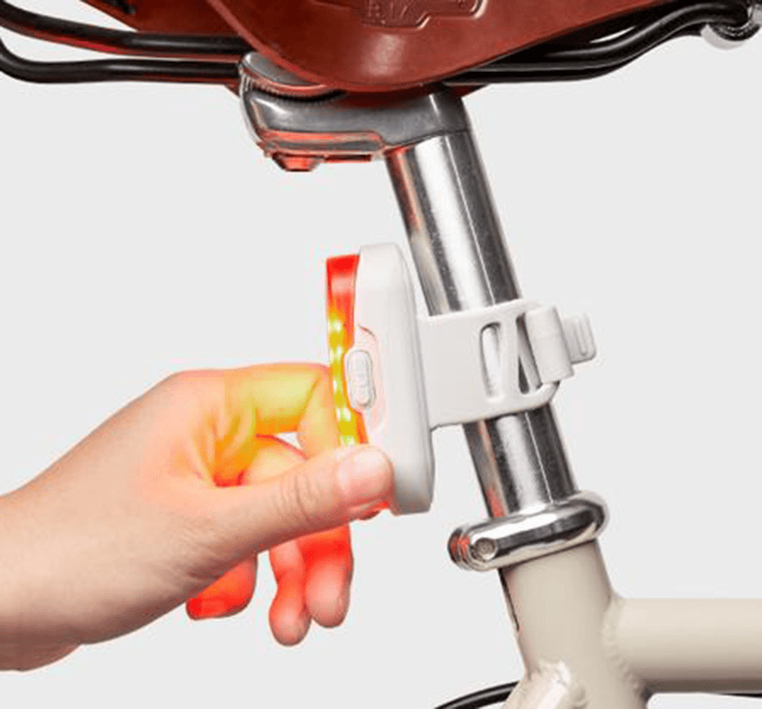 Thousand Chapter MIPS Helmet in Supermoon White - Rear Light on Seatpost (6577984766003)