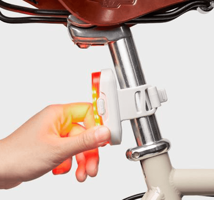 Thousand Chapter MIPS Helmet in Supermoon White - Rear Light on Seatpost (6577984766003)