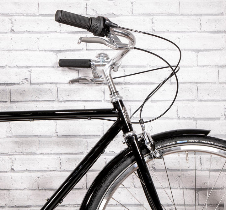 Pelago 3 Speed Bristol small black Vintage roadster front upper detail (6613418770483)