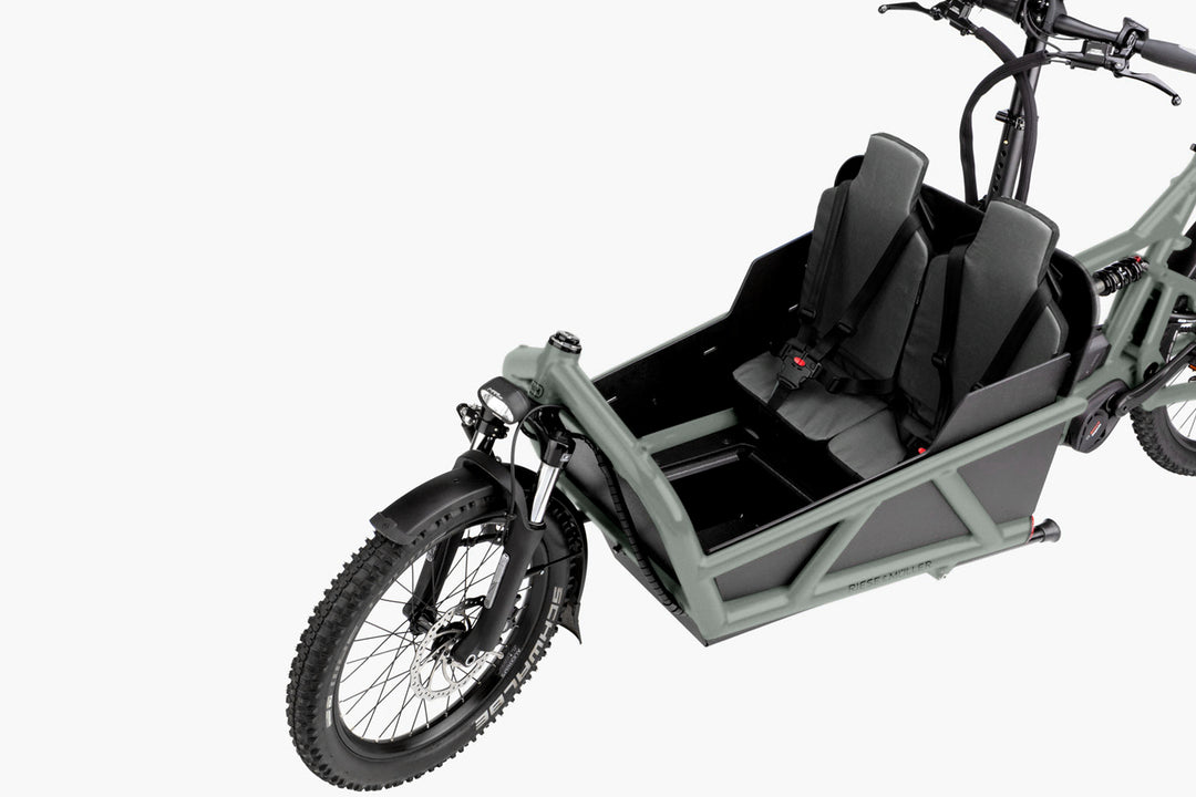 Riese & Müller - Load4 60 - Rohloff - Kiox 500 - 725Wh - Coal Grey - 2 Seats - Low Sides - Child Cover