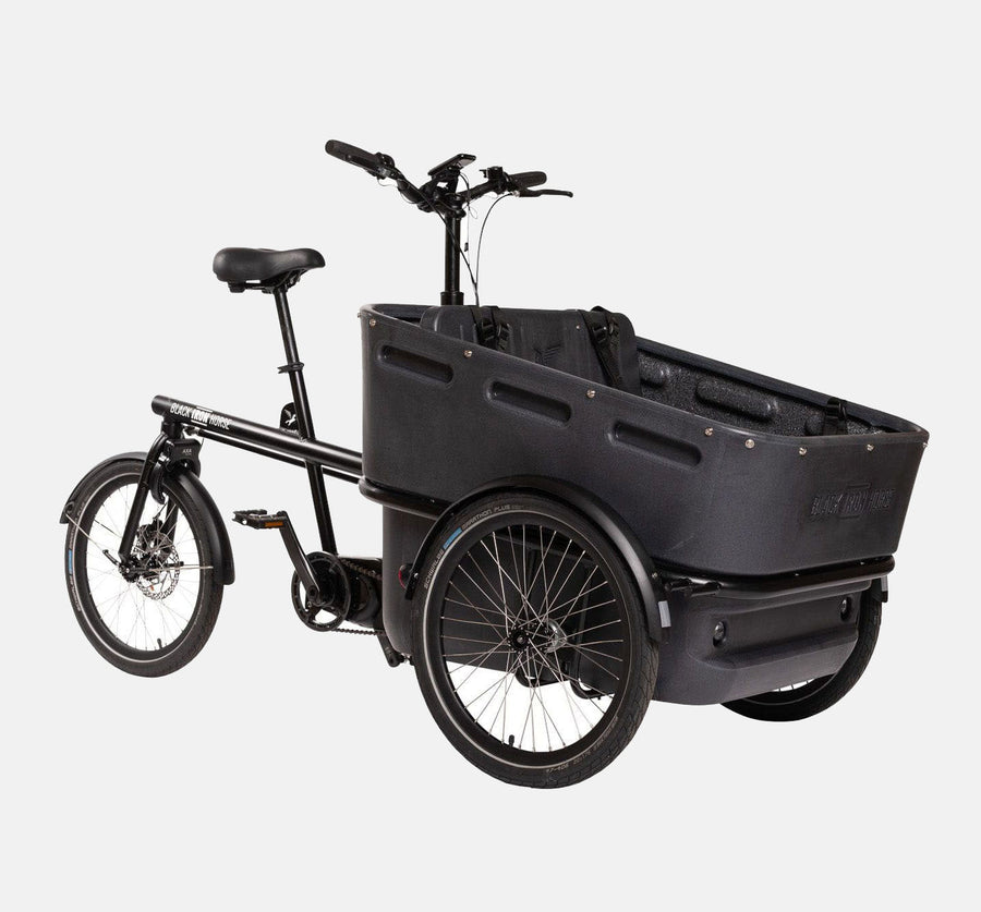 Black Iron Horse Pony Family Cargo Bike in Colour Black With Two Child Seats
