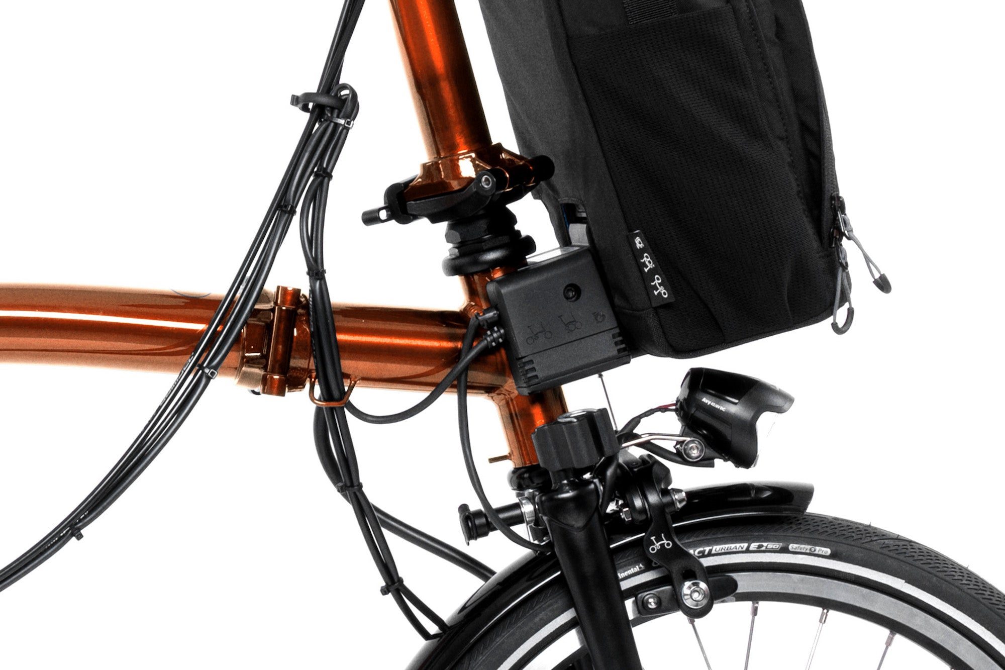 Brompton - Electric P Line 4sp - Mid Handle - Titanium