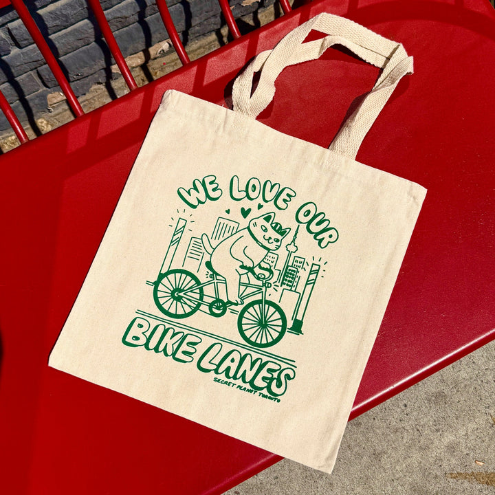 SECRET PLANET - We Love Our Bike Lanes Tote Bag