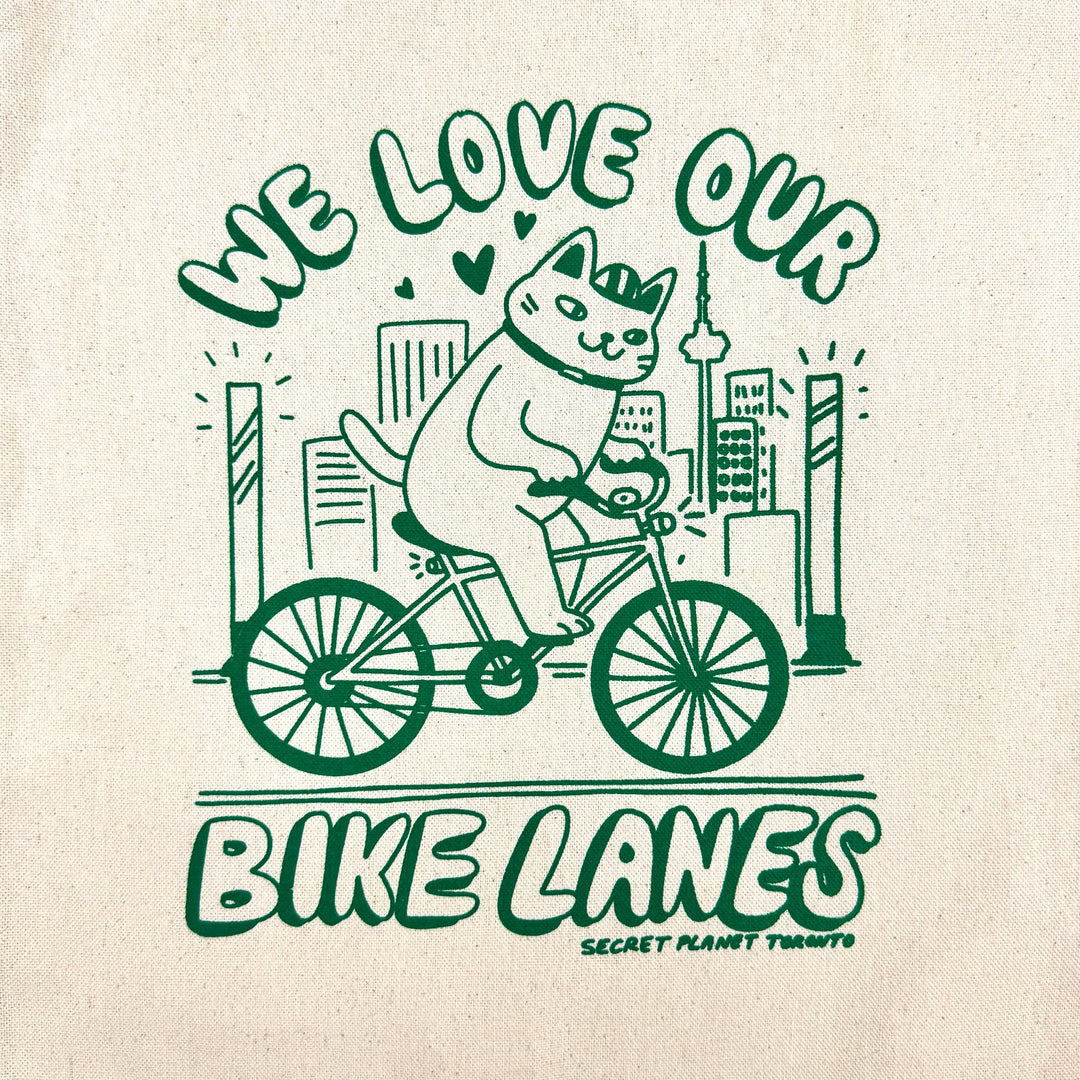SECRET PLANET - We Love Our Bike Lanes Tote Bag