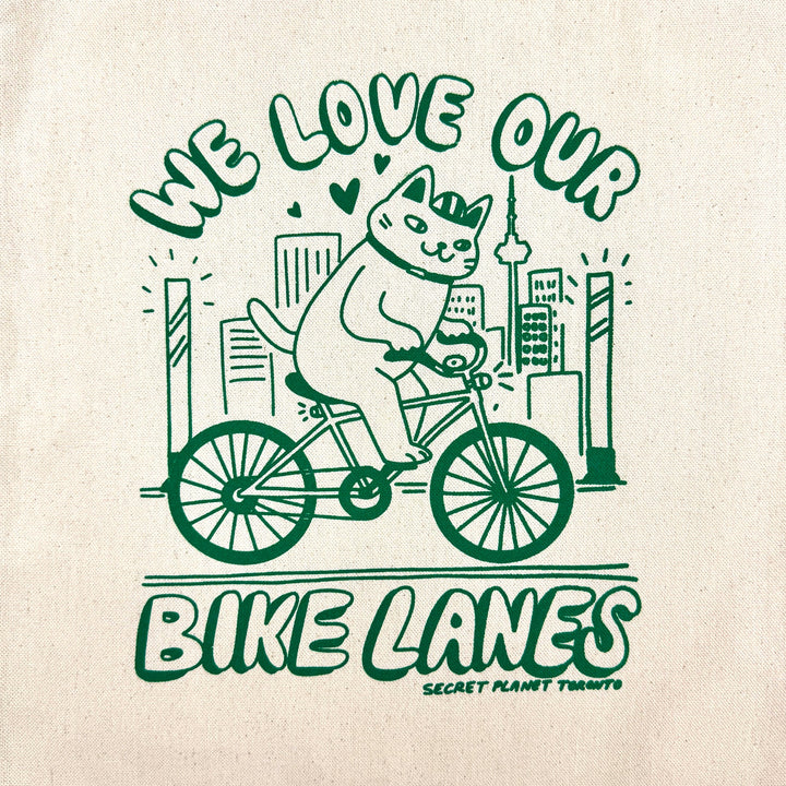 SECRET PLANET - We Love Our Bike Lanes Tote Bag
