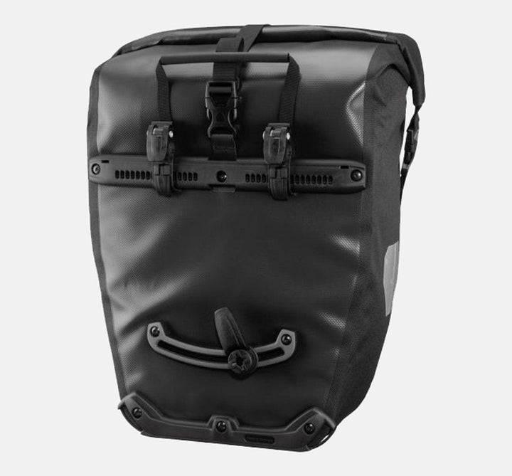 Ortlieb Back Roller Classic Secure Panniers in Black Showing Close Up of Mounting Attachment
