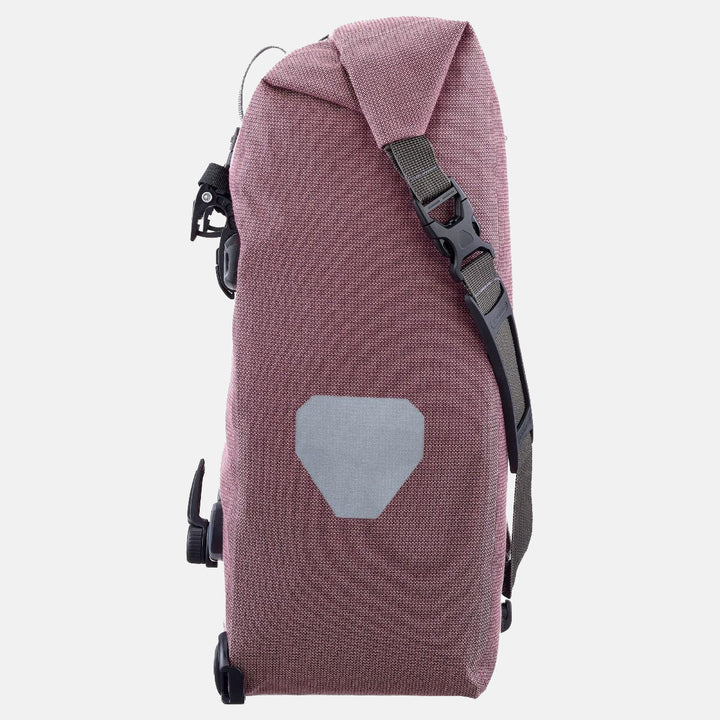 Ortlieb Back Roller Urban Single Pannier Side View of 20 Litre Capacity in Colour Ash Rose