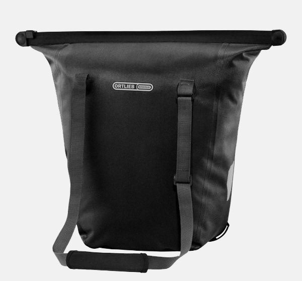 Ortlieb Bike Shopper Pannier German Bag in Colour Black showing Padded Carrying Strap 