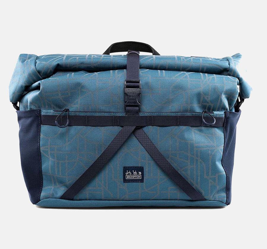 Brompton Reflective Borough Roll Top Bag in Colour Dusk Blue 