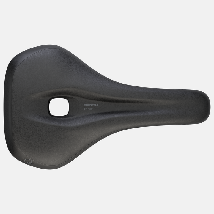 Top View of Ergon SF Bike Saddle in Long Model with Center Cutout