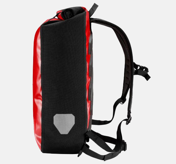 Ortlieb Backpack Messenger Bag in Colour Red and Black Side View of 39 Litre Capacity