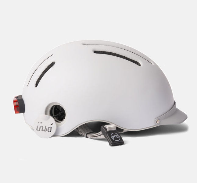 Thousand Chapter MIPS Bike Helmet in Colour Metro White Showing Hole for Lock