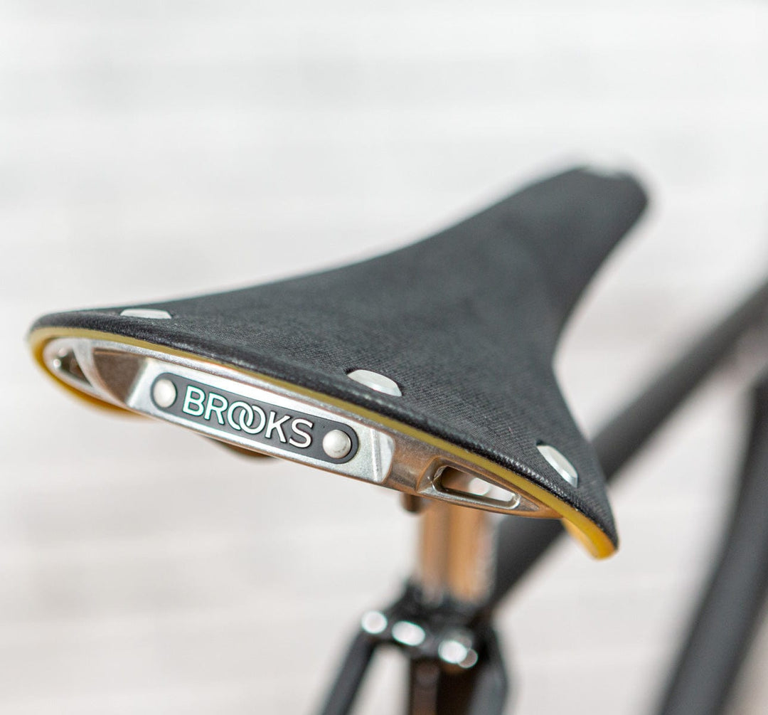 Achielle Sam in Matte Black - Brooks Cambium Saddle Detail (4699737980979)