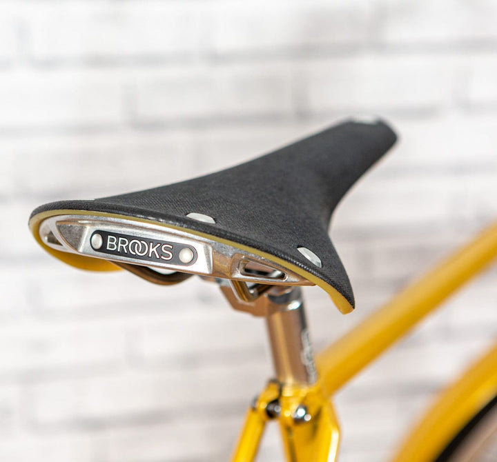 Achielle Sam in Mustard Gold - Brooks Cambium Saddle Detail (4699737980979)