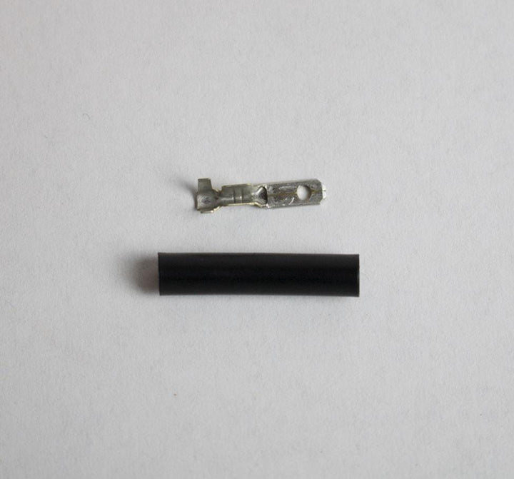 Busch & Muller 2.8mm Male Spade Connector with Heat-Shrink for Dynamo Lighting (9298845059)