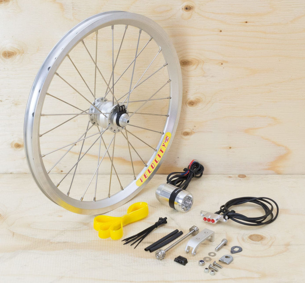 Brompton Dynamo Lighting System - Silver SP Dynamo SV9, Velocity Rim, Supernova Lights (1396270530611)