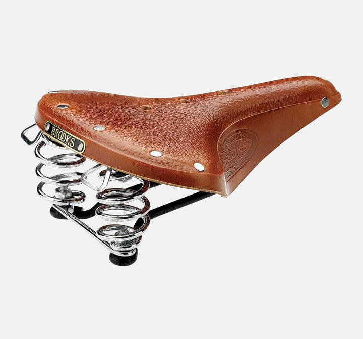 Brooks B67 gents sprung leather bicycle saddle in honey brown (5567188227)