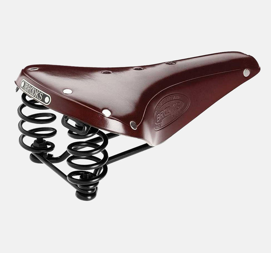 Brooks Flyer Standard gents leather bicycle saddle with springs in antique brown  (5251713923)