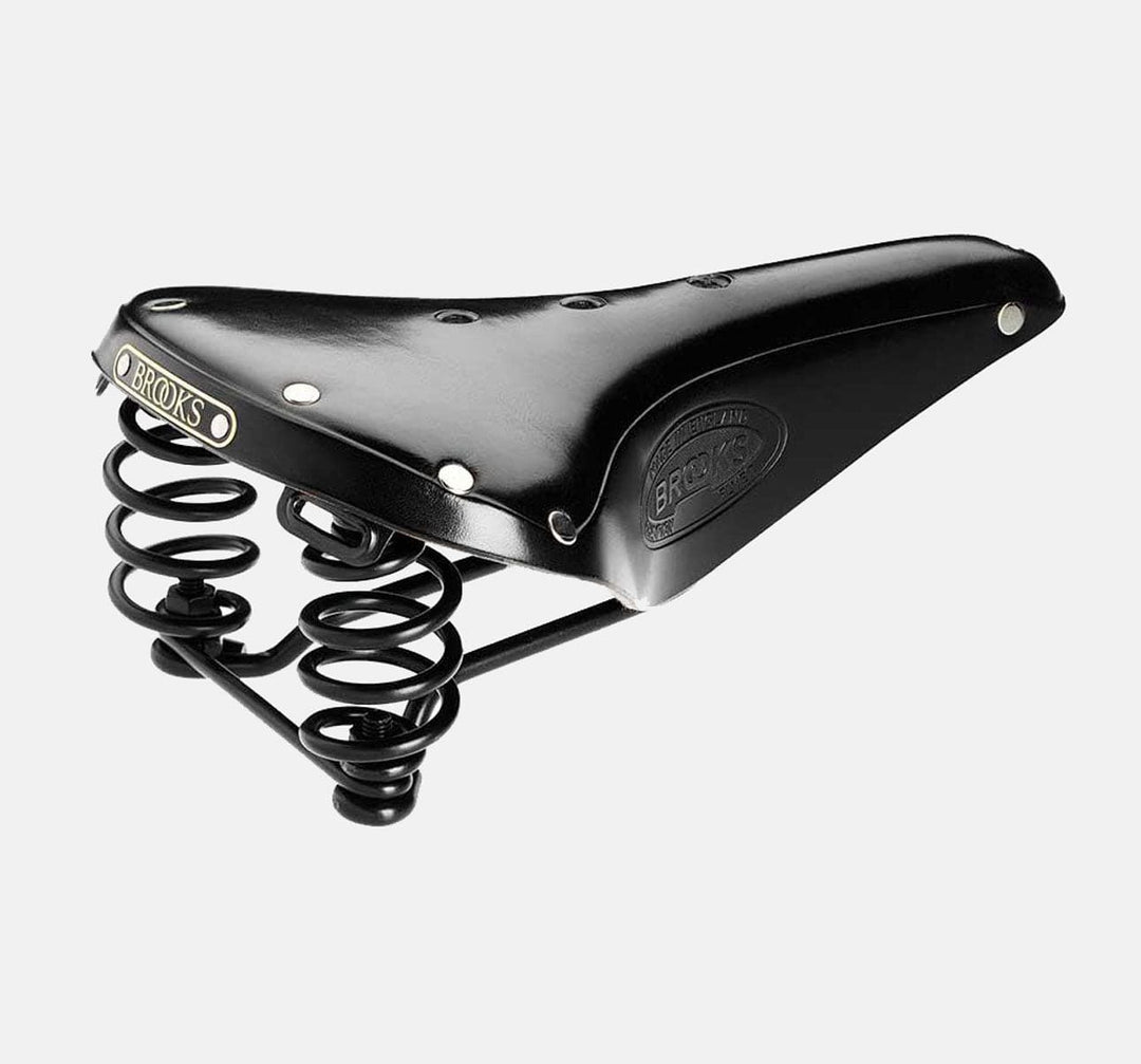 Brooks Flyer Standard gents leather bicycle saddle with springs in black (5251713923)