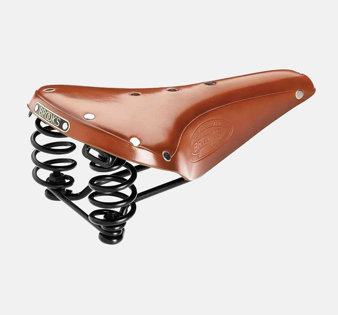 Brooks Flyer Standard gents leather bicycle saddle with springs in honey brown  (5251713923)