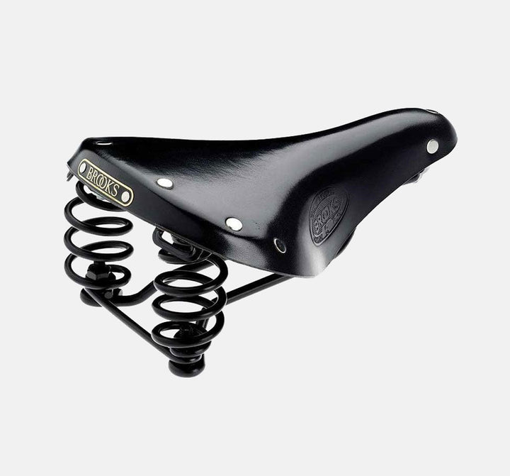 Brooks Flyer S Standard ladies leather bicycle saddle with springs in black (646069616691)