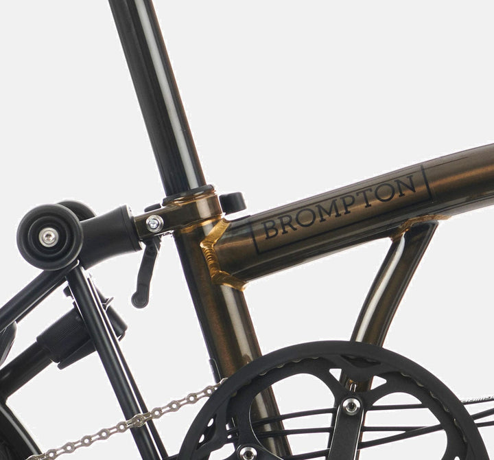2023 Brompton C Line Explore Low Handlebar 6-speed folding bike in Black Lacquer - steel frame