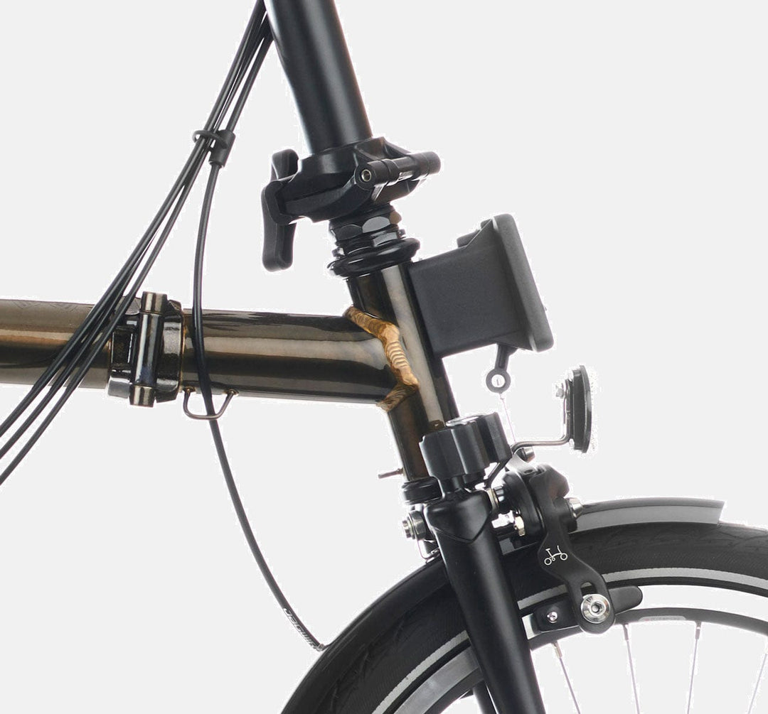 2023 Brompton C Line Explore Low Handlebar folding bike in Black Lacquer - Front Carrier Block