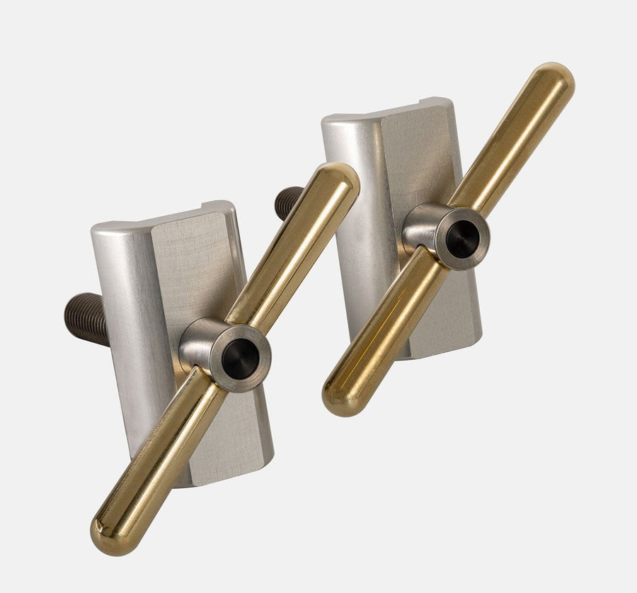 Brompfication Hinge Clamp Set with Clear Titanium Plates and Brass Levers (4632337383475)