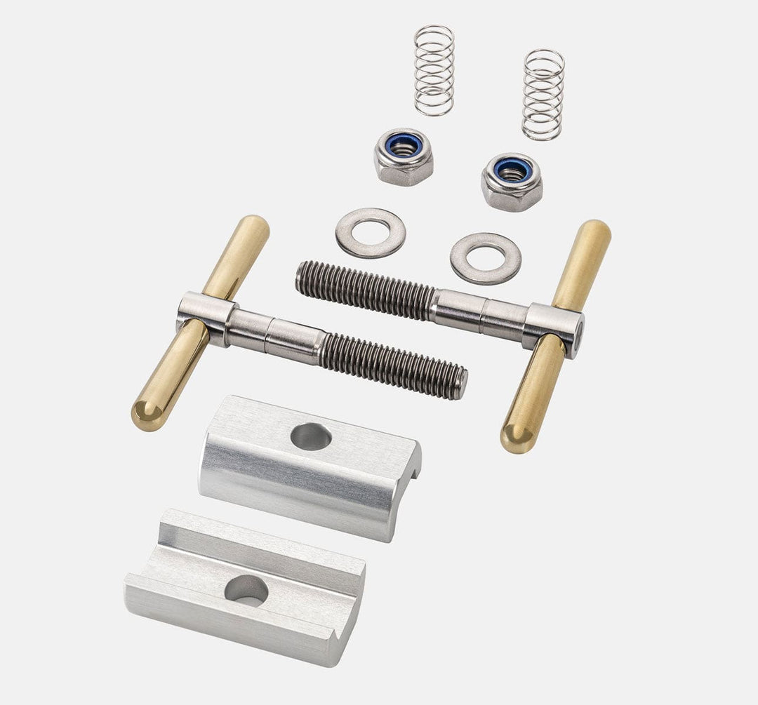 Brompfication Hinge Clamp Set with Clear Titanium Plates and Brass Levers (4632337383475)