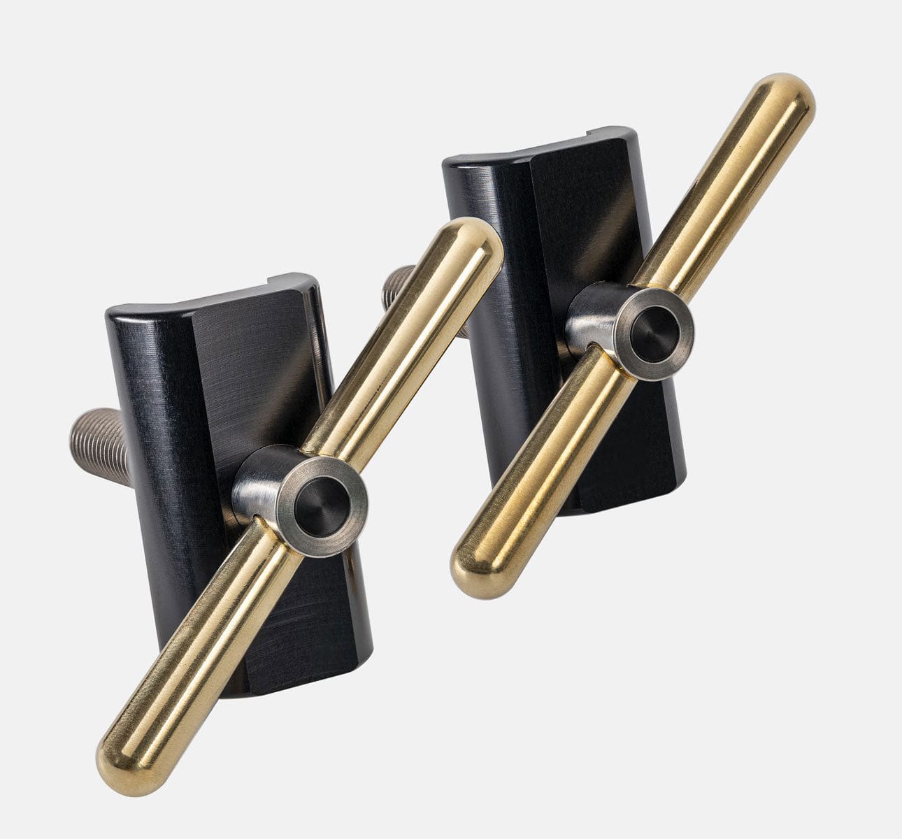 パーツ Brompfication Hinge Clamp Set Brompfication Titanium Hinge Clamp Set - Raw and Black and Brass
