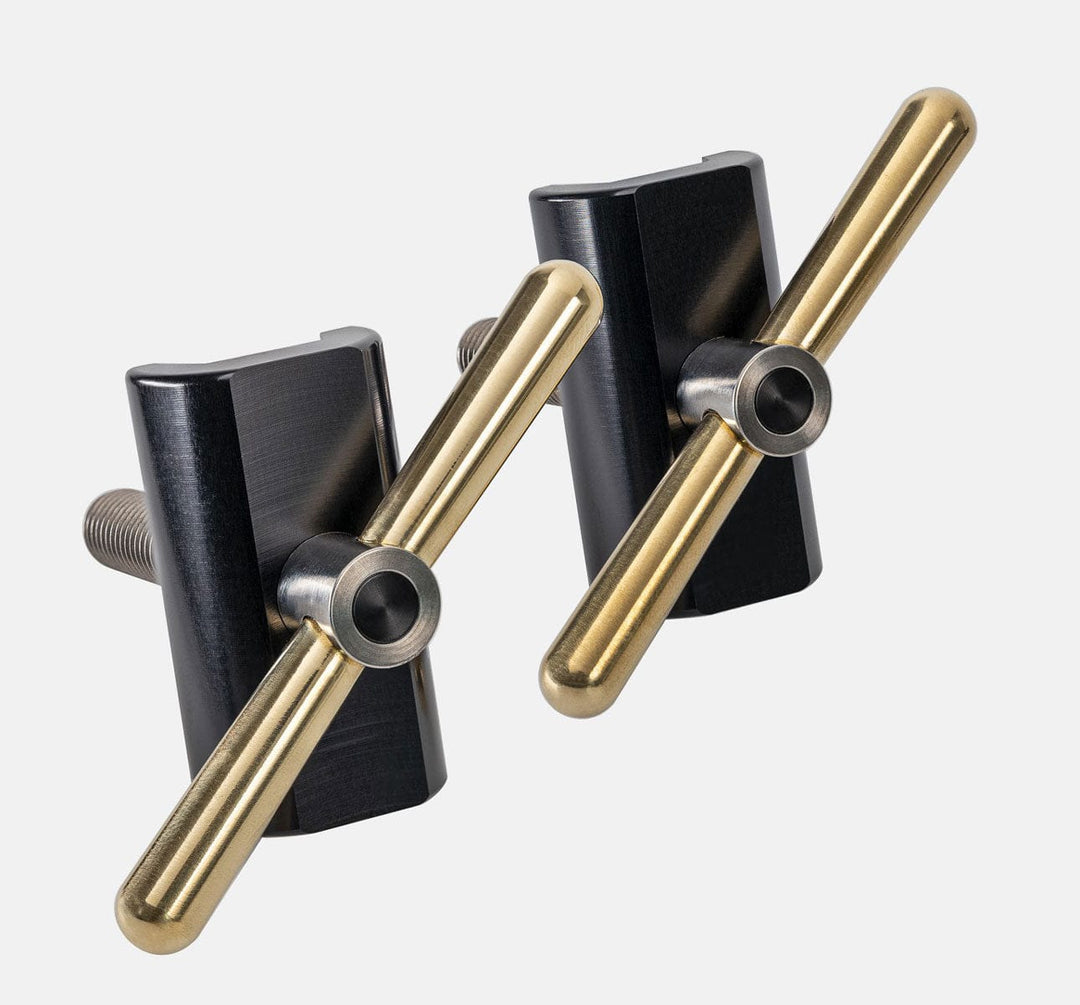 Brompfication Hinge Clamp Set with Black Titanium Plates and Brass Levers (4632337383475)
