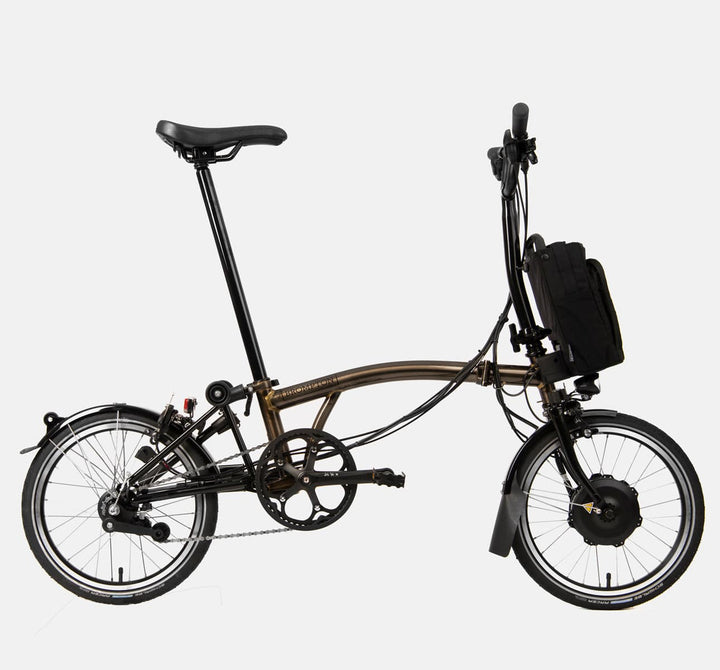 Brompton Electric C Line Explore 6 Speed Folding E-Bike in Premium Black Lacquer - Profile (6604388630579)
