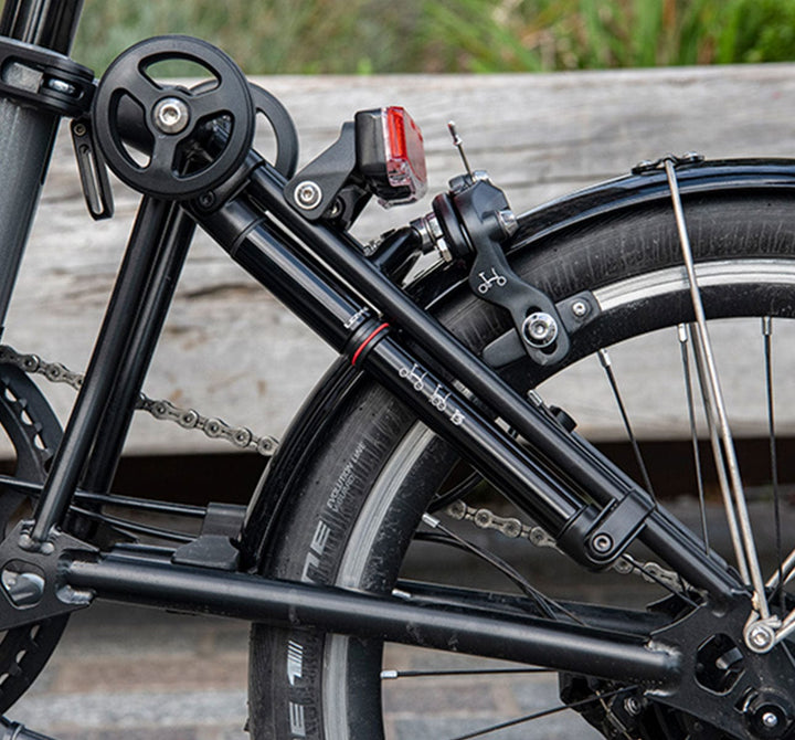 Brompton Lezyne Pump with Mounting Hardware - On Bike (6634261807155)