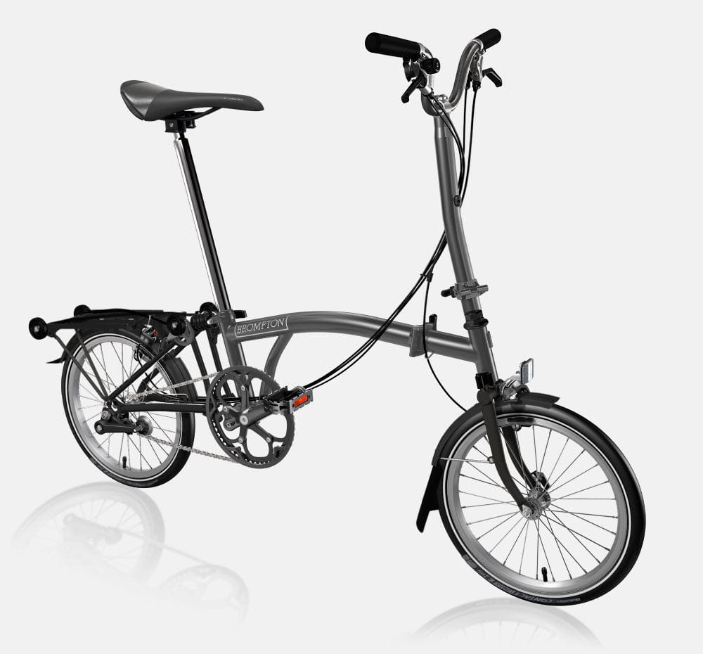 Brompton P Line Urban - High Handlebar in Midnight Black Metallic with Roller Frame and Continental Contact Urban Tires (6604388204595)