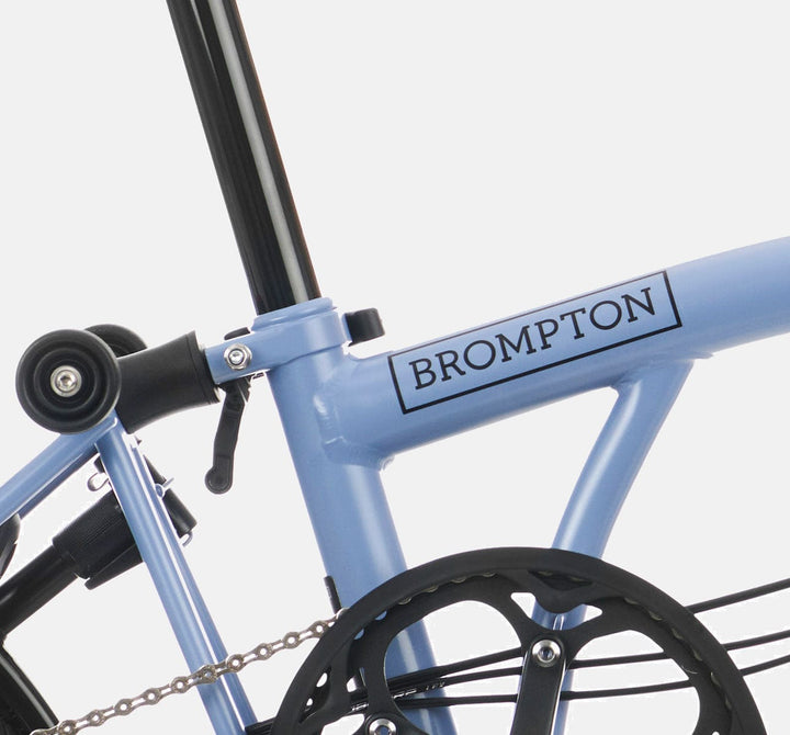 Brompton C Line Urban High Handlebar 2-speed folding bike in Cloud Blue - steel frame